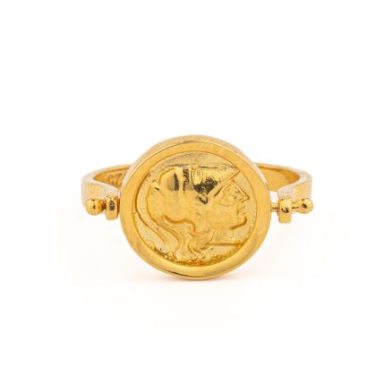Athena Chalinitis Swivel Flip Coin Ring – Sterling Silver and Gold Plated