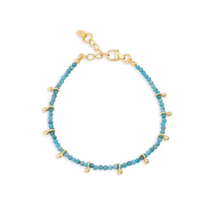 Apatite Bracelet in 925 Sterling Silver and Gold Plated
