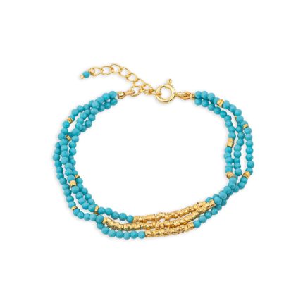 Turquoise Bracelet in 925 Sterling Silver and Gold Plated
