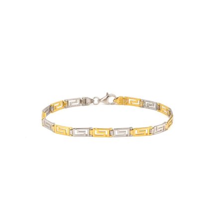 Two Tone Meander Bracelet in 925 Sterling Silver