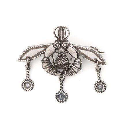 Minoan Bee Brooch 925 Sterling Silver