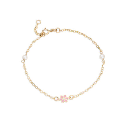 9K Gold Flower Bracelet for Children