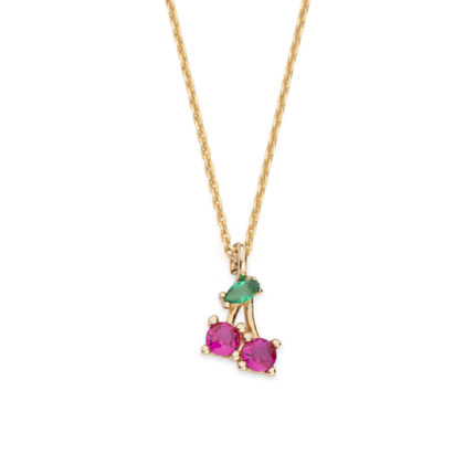 9K Gold Cherry Necklace for Children