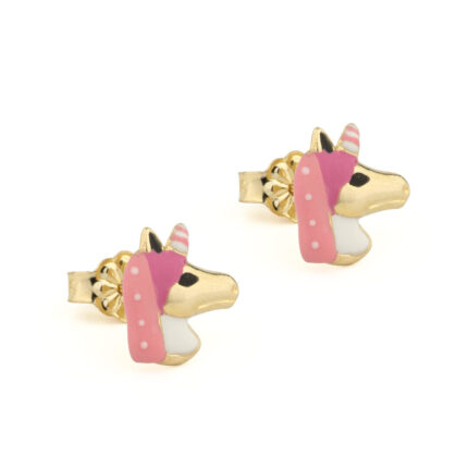 Kids Earrings 9K Gold with Unicorn