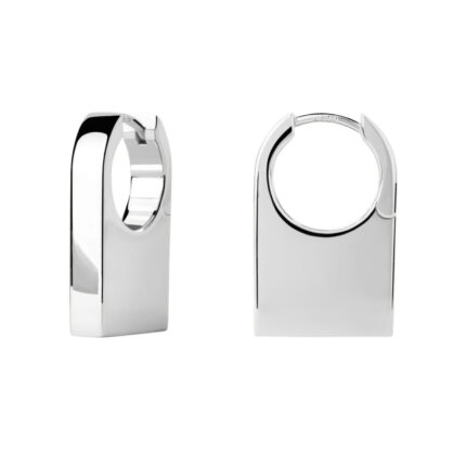 PDPAOLA Chicago silver hoops earrings