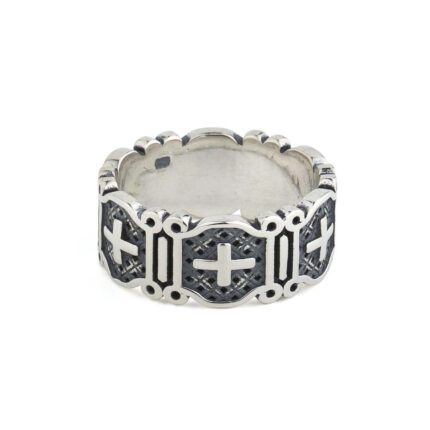 Silver Men's Cross Ring