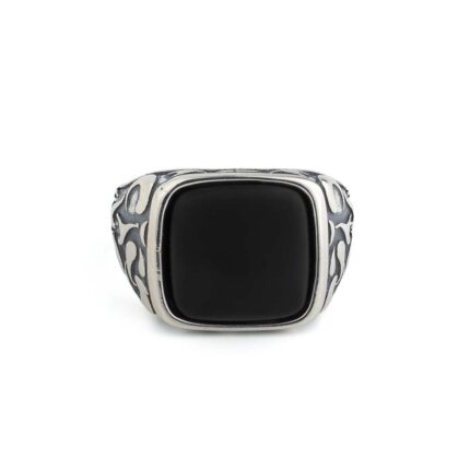 Men’s silver ring with onyx