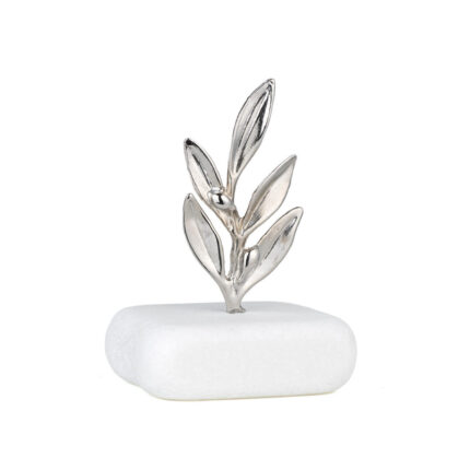 Olive Branch Decorative Sculpture on Thassos Marble