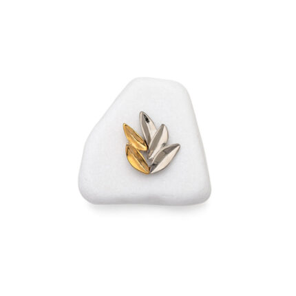 Silver & Gold Leaves Décor on Thassos Marble