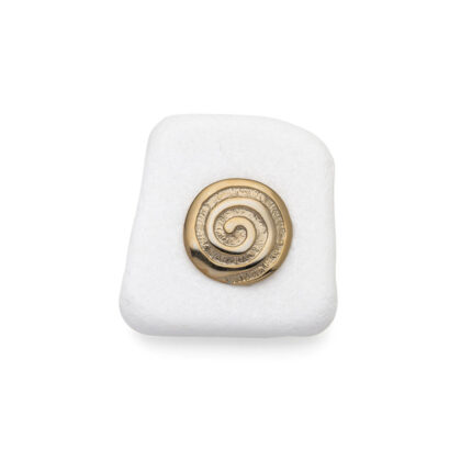 Gold-Plated Spiral Decorative Piece on Thassos Marble