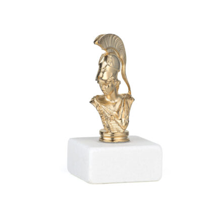 Athena Bust on Thassos Marble – Gold-Plated with Stainless Steel