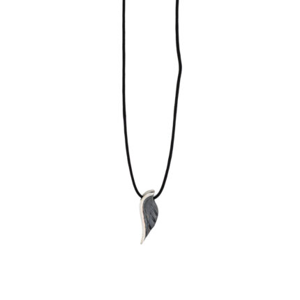 Feather Cord Necklace in 925 Sterling Silver