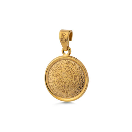 Minoan Phaistos Disc Pendant in 9K Gold