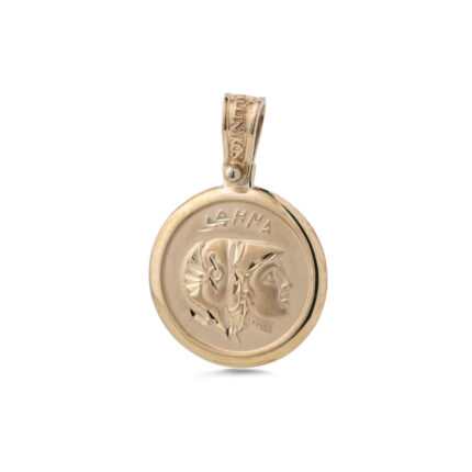 Goddess Athena Chalinitis Pendant in 14K Gold
