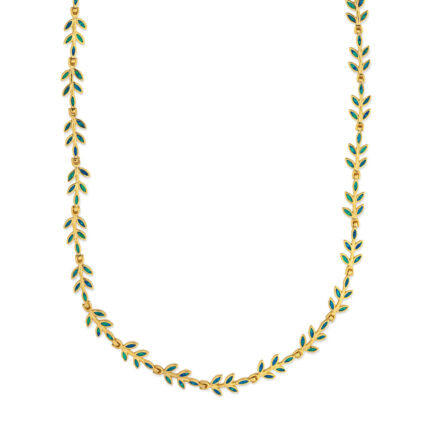 Sterling Silver Opal Necklace with Olive Leaf Design