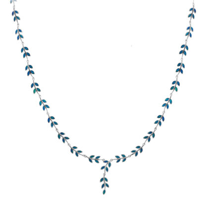 Opal Olive Branch Leaf Necklace