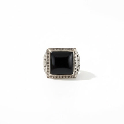 Gerochristo - Classic ring in Sterling Silver with onyx stone
