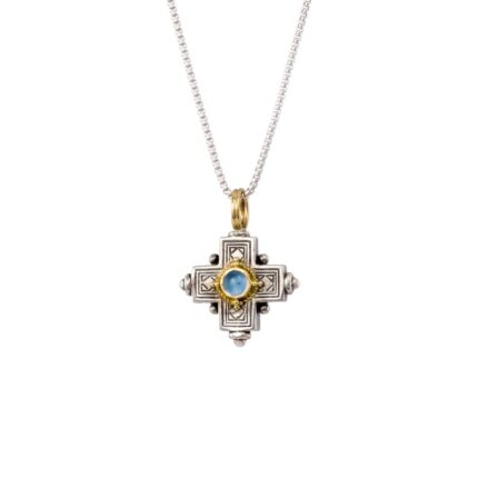 Gerochristo - Cyclades Cross in 18K Gold with Semi Precious Stone