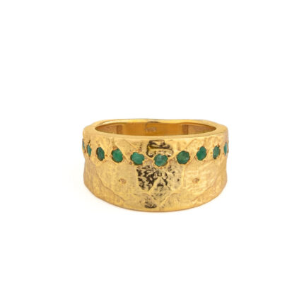 Vintage Emerald Ring – 925 Sterling Silver and Gold Plated