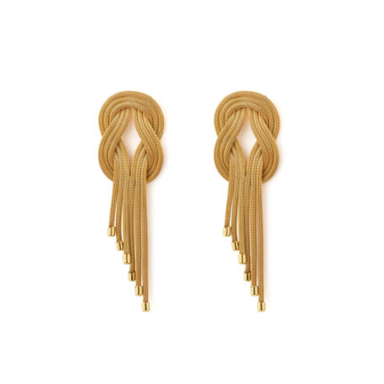 Knot Chain Earrings - 925 Sterling Silver Gold Plated
