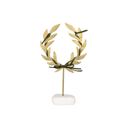 Olive Wreath Stand Décor on Marble Stone