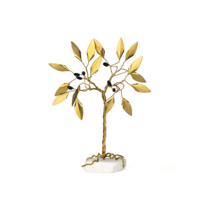 Olive Tree with Roots Stand on Marble Stone