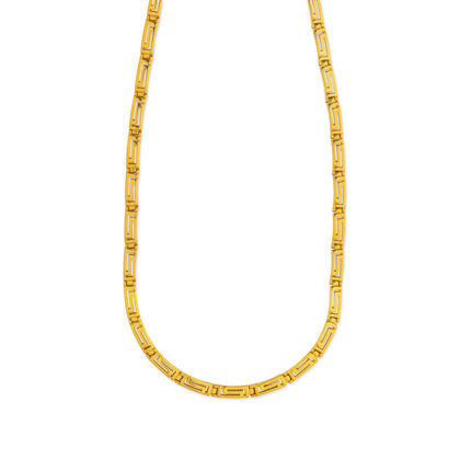 Meander Greek Key Necklace in Sterling Silver Gold Plated