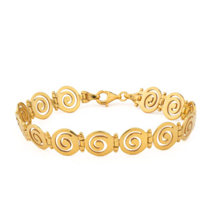 Sterling Silver Gold Plated Spiral Bracelet