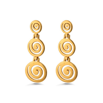 Spiral Drop Earrings in 925 Sterling Silver