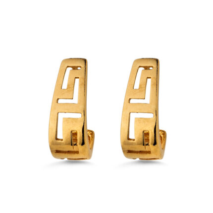 Meander Bend Stud Earrings - Sterling Silver 925 Gold Plated