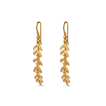 Olive Dangling Earrings - Sterling Silver 925 Gold Plated