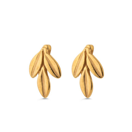 Olive Stud Earrings in 925 Sterling Silver Gold-Plated