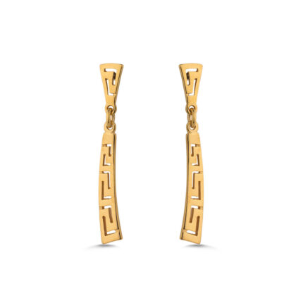 Sterling Silver 925 Meander Drop Earrings