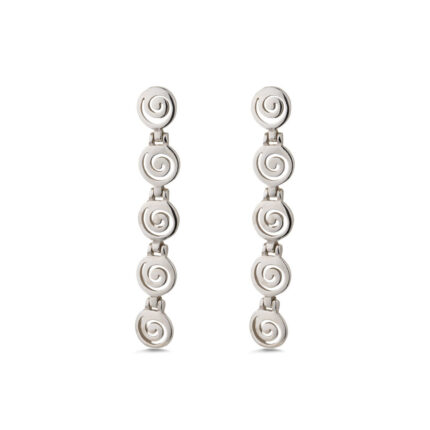 Spiral Dangling Drop Earrings - Sterling Silver 925