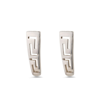 Greek Key Drop Earrings - Sterling Silver 925