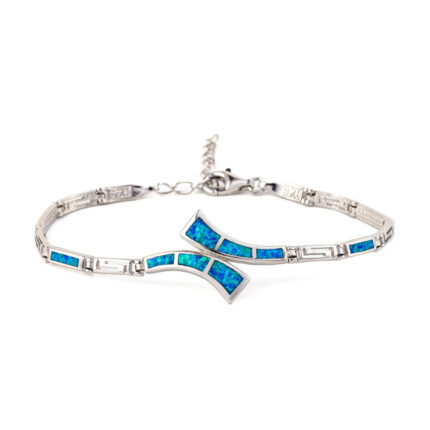 Meander Bracelet – 925 Sterling Silver with Opal