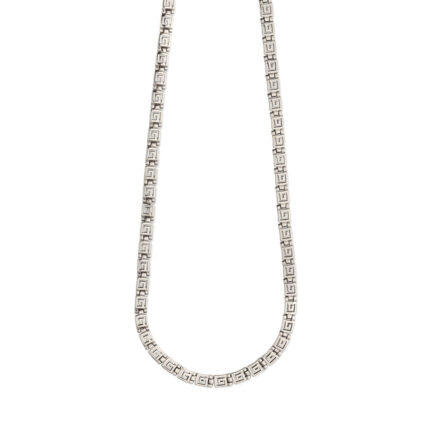 Greek Key Meander Necklace in 925 Sterling Silver