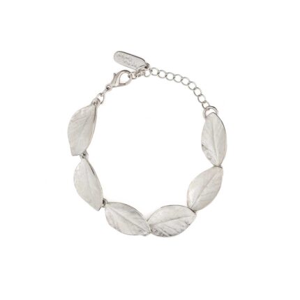 Olive Leaves Bracelet - Pewter Silver Plated