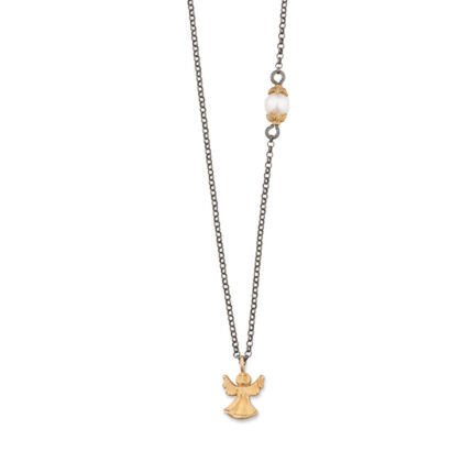 Angel Chain Necklace with Pearl - 925 Sterling Silver