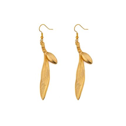 Leaf Dangle Earrings - Pewter Silver & Gold Plated