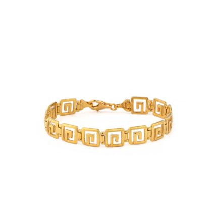 Meander Link Bracelet in 925 Sterling Silver Gold Plated