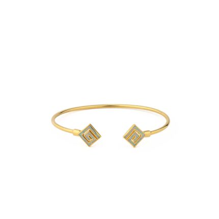 Meander Cuff Bracelet with White Opal