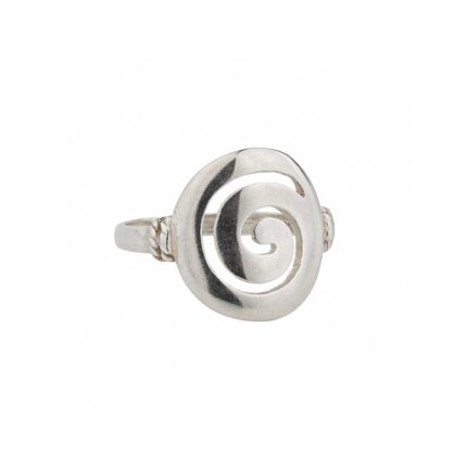 925 Sterling Silver Spiral Ring with Cosmic Energy Symbol