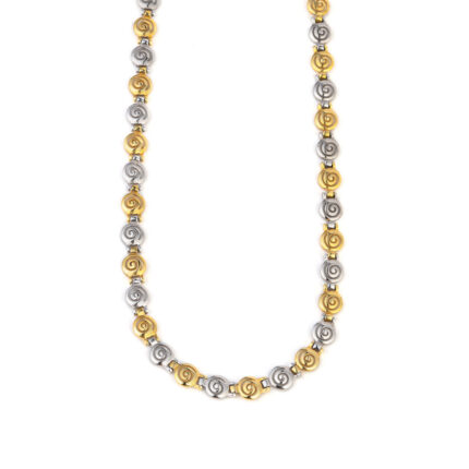 Two Tone Spiral Necklace in 925 Sterling Silver