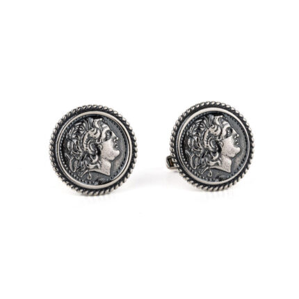 Alexander the Great Coin Cufflinks in 925 Sterling Silver