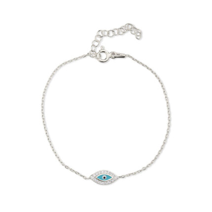 Evil Eye Bracelet with Zircon in Sterling Silver