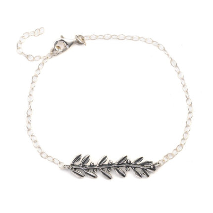 Olive Leaf Chain Bracelet - 925 Sterling Silver