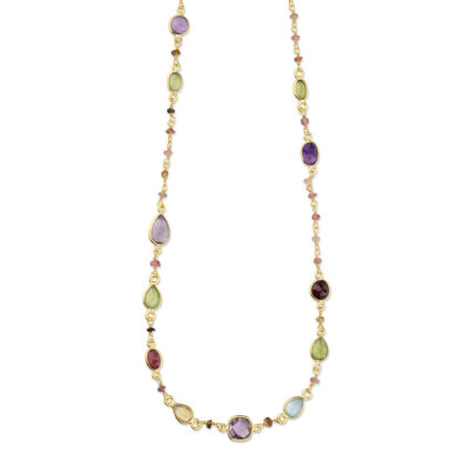Tourmaline Necklace in 925 Sterling Silver with Gold Plating