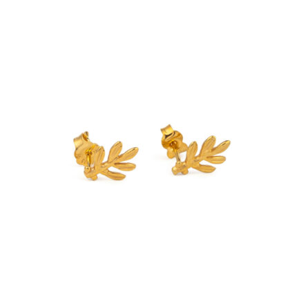 Mini Stud Olive Earrings - 925 Sterling Silver Gold-Plated